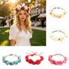 Coroa de Flores para Noiva Coroa de Flores Boêmia de Rosas Headband de Flores para Férias de Verão Acessório Floral para Cabelo para Casamento Madrinha Férias na Praia