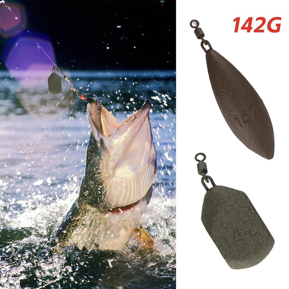 1PC 142G Ouli Fishing Fishing Lead Pendant With Rotating Ring Anti-Hanging Bottom Anti-Winding Lancet Square Lead Pendant
