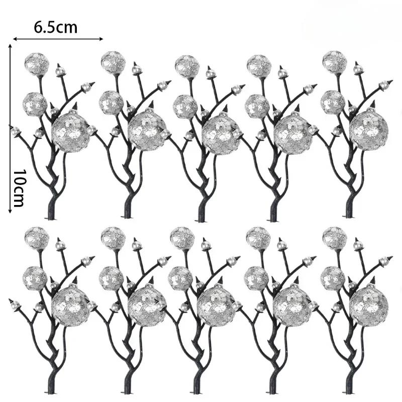 

10/50 шт. рождественские ягодные ветки, искусственный декор для елки, венок, украшение, сверкающий искусственный ягодный шар, новогодняя вечеринка 20PCS