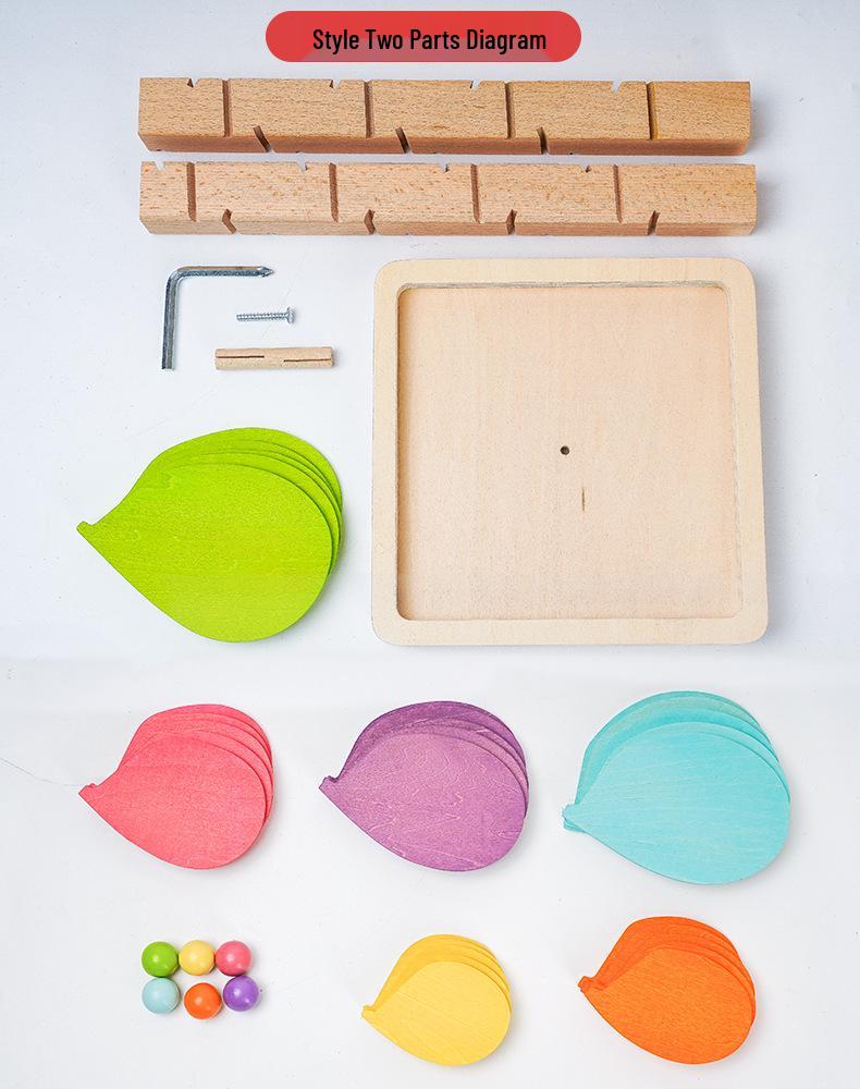 Macaron-Colored Beech Wood Music Tree: Montessori Sensory Roller Ball Toy for Early Learning