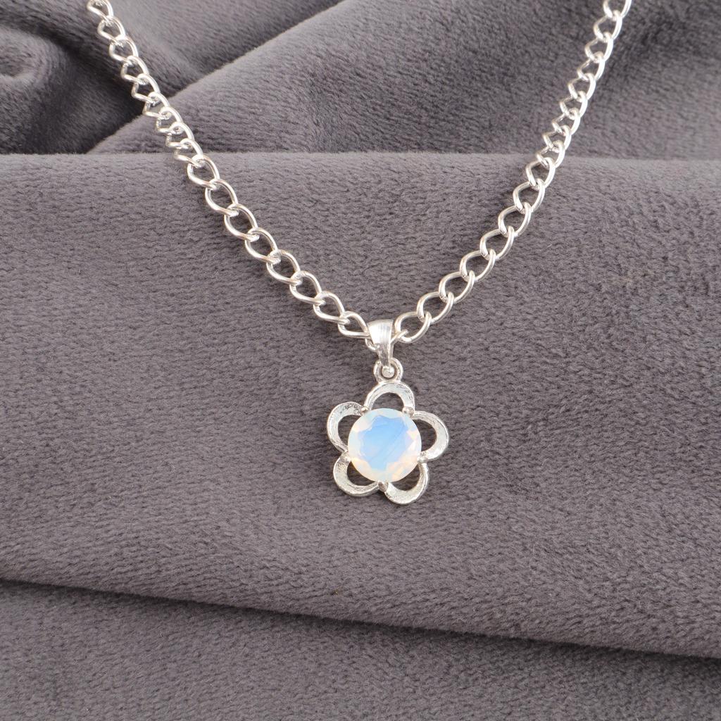 Milky Opal 925 Solid Sterling Silver Pendant, Handmade Gemstone Pendant Jewelry, Gifts For Wife Brand New Pendant