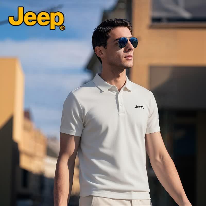 JEEP Men s Ice Silk Breathable Short Sleeve Polo Shirt L