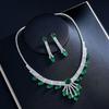Bridal Rhinestone Necklace & Earrings Set - Evening Wedding Jewelry Accessories
