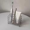 Bathroom Toothbrush Holder Stainless Steel Black Sliver Tooth Brush Holder Toothpaste Holder Stand Bathroom Organizer Accessory