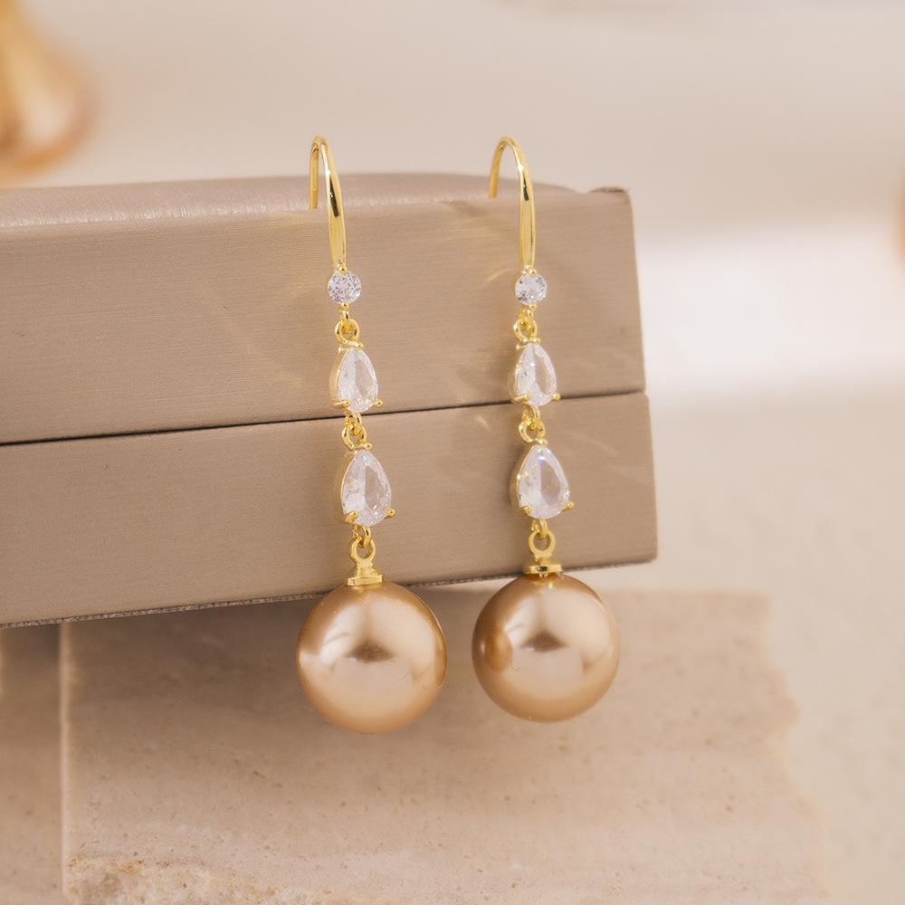 

Серьги-кисточки из жемчуга премиум-класса Silver Needle Celebrity, элегантные, модные, с темпераментом, серьги из легкой роскоши с блестящими бриллиантами, длинные серьги для женщин