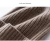 Thickened Wool Ribbed Cuff Cashmere Knit Hat - Warm and In Stock