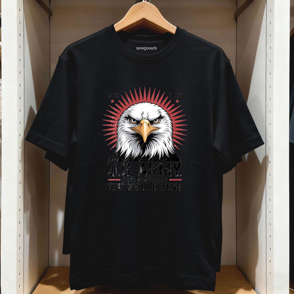 US Army 250th Anniversary 17752025 Patriotic Veteran Tribute T Shirt Women Unisex Casual Cotton Graphic T Shirts Creative