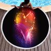 Love Heart Round Beach Towel, Microfiber Sand Resistant Beach Blanket, Soft Absorbent Quick Dry Portable Pool Towel Picnic Mat