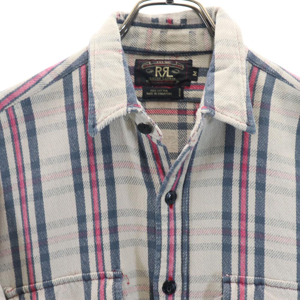 RRL 90s Initial Tag Red 3 Stars Old Long Sleeve Heavy Flannel Check Shirt Men's Used