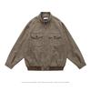 Mens Womens Vintage Herringbone Harrington Jacket Stand Collar Casual Outerwear Fall 2025