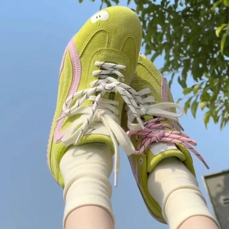 Edition Red Women's Spring New Versatile Round Head Casual Sneakers Lace-Up