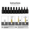 10-Piece Hexagonal Bolt & Screw Extractor Set, Multi-Spline Spiral Teeth for Broken Wire/Bolt Removal.