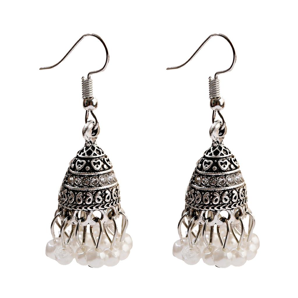 Pendientes Piercing Indian Zircon Jhumka Tassel Earrings Women Accessories Kolczyki Copper Color Earring Trendy Party Ear Rings