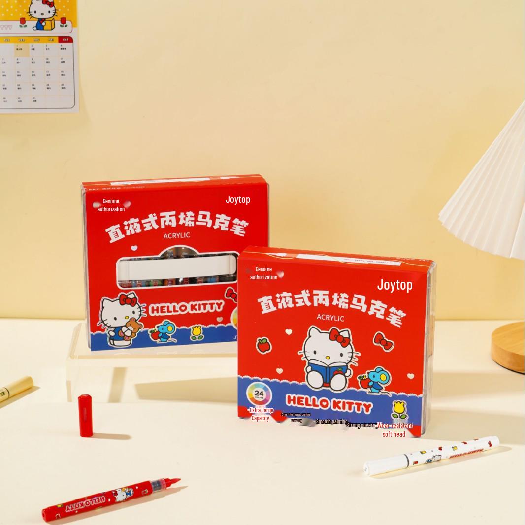 Hello Kitty Acrylic Marker Pens, Non-Toxic for Kids & School Use, Opaque Watercolor Graffiti Pens