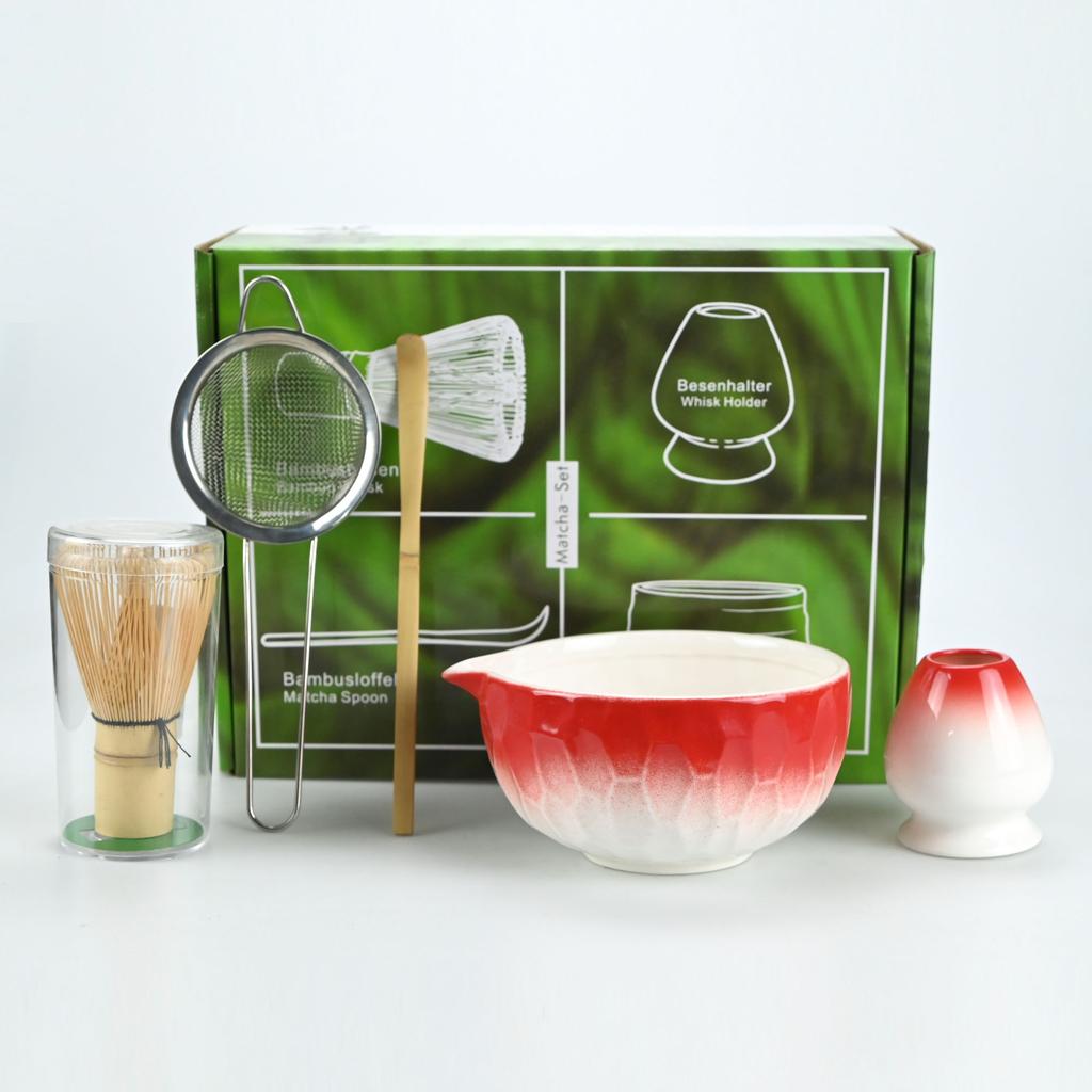 Matcha Whisk Set -Matcha Bowl, Matcha Whisk (Chasen), Whisk Holder, Sifter,Tea Scoop, The Perfect Bamboo Whisk For Matcha Tea.