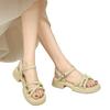 Thick-soled High-end Sports Sandals New Summer One-word Buckle with Muffin Beach Sandals with Skirt