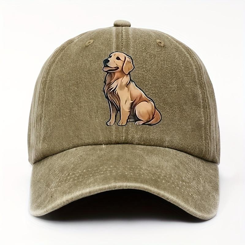 A VintageStyle Adjustable Cotton Baseball Cap Featuring a Cute And Stylish Golden Retriever Design Appropriate for Any Season