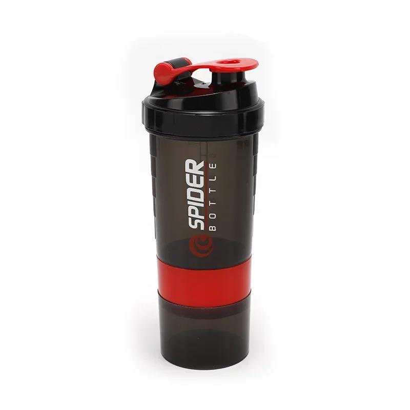 3 Layer Shaker Bottle Protein Powder Cup Sports Mixer Protein Shaker Water Bottles with Shaker Ball Protein Shakers 550ML