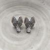 Smart Butterfly Shape Fashionable Zircon Double Love Earrings Design Sense Sweet Earrings Super Flash Fashion Versatile