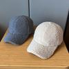 Autumn and Winter Thickened Version of Delicate Teddy Velvet Baseball Hat for Women Electric Car Windproof Solid Color Baseball Cap for Men