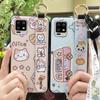 Shockproof Cartoon Phone Case For Sharp Aquos Zero6/Aquos Air Wrist Strap Lanyard Ring Cute Kickstand Soft Case Silicone
