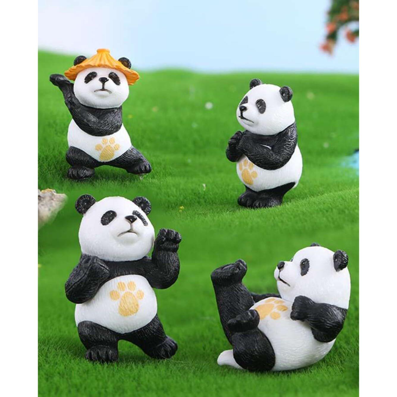 

4 Pcs Panda Miniature Decor Items Set for Unique Gift,Home,Living Room,Office,Restaurant Decor,Showpiece,Perfect Valentine Decoration Items