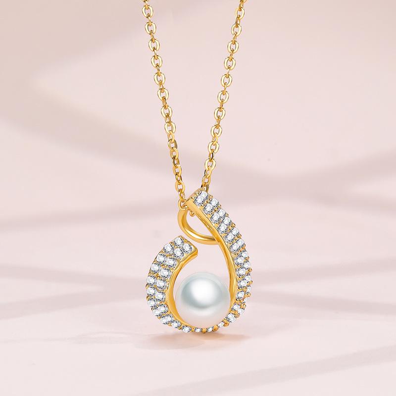 Минималистичное серебряное (S925) колье с пресноводным жемчугом для женщин S925 Silver