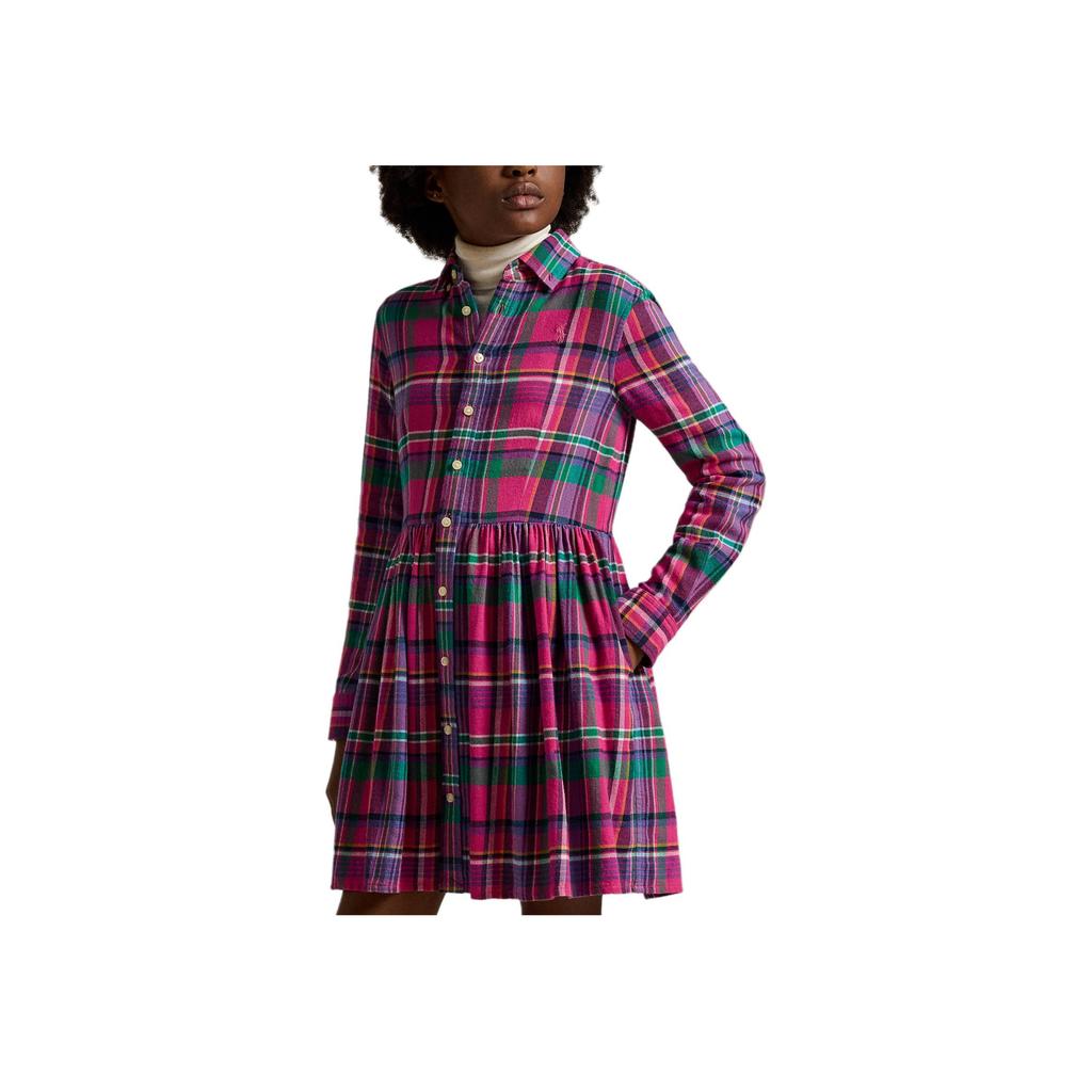 Polo Ralph Lauren Dress With Buttoned Cylindrical Cuffs Kids Dresses Multicolor CWPODRSG3D20910