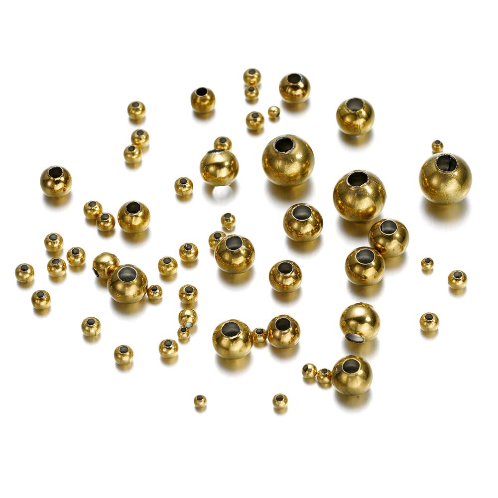 2-8Mm Stainless Steel Round Seed Big Hole Bead Loose Spacer Beads For Diy Jewelry Making Findings Supplies Accessories