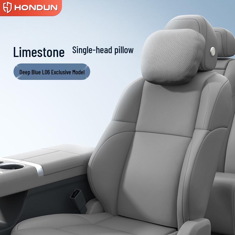 

Dark Blue L06 Headrest & Lumbar Pillow: Essential Neck & Waist Support for Car Interior No Specification