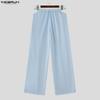 INCERUN Pantaloni Lunghi Casual da Uomo con Vita Elastica e Cut-out Pantaloni da Casa Loungewear
