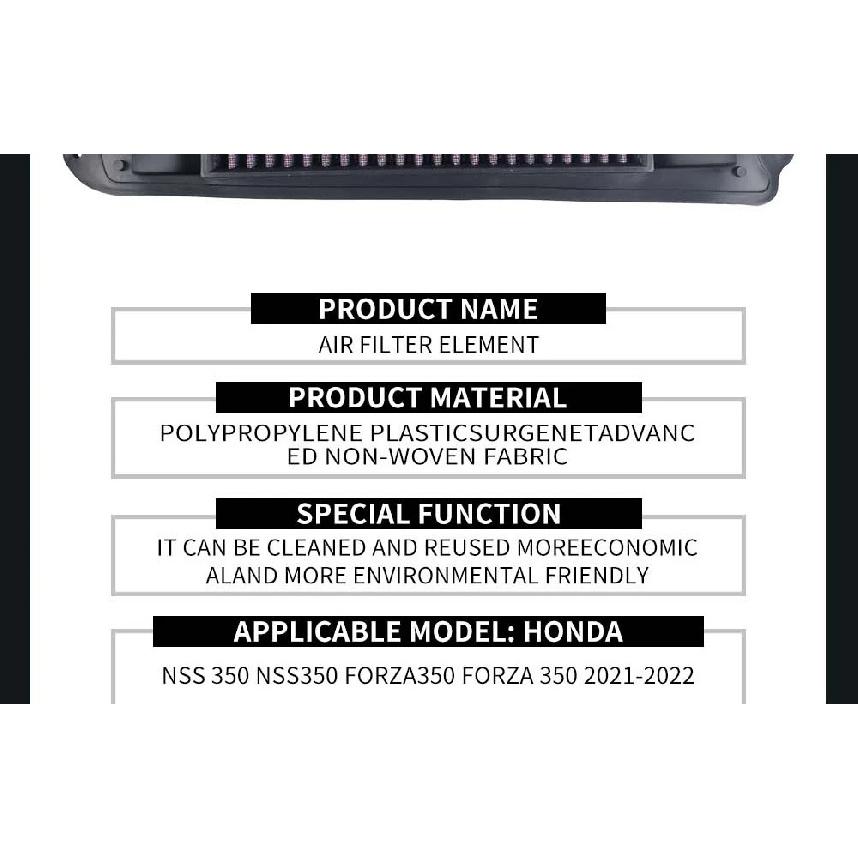 JSBM Motorcycle Washable High Flow Air Filter Intake Cleaner For Honda NSS 350 NSS350 Forza350 Forza 350 2020 2021 2022 2023