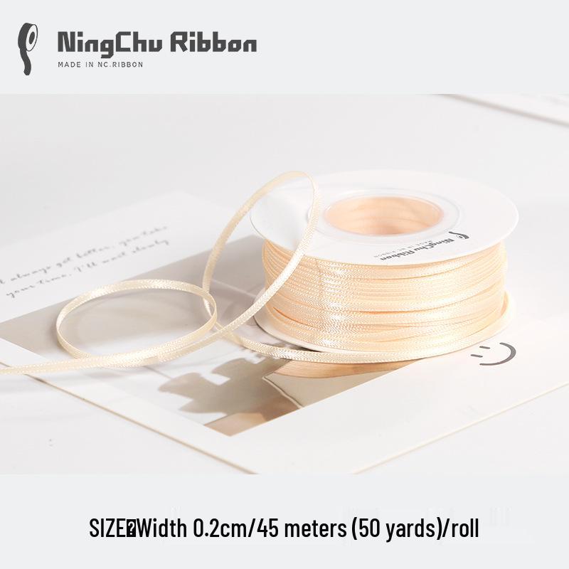 2mm Double-Sided Satin Ribbon Bookmark for Wedding Bows and Gift Wrapping