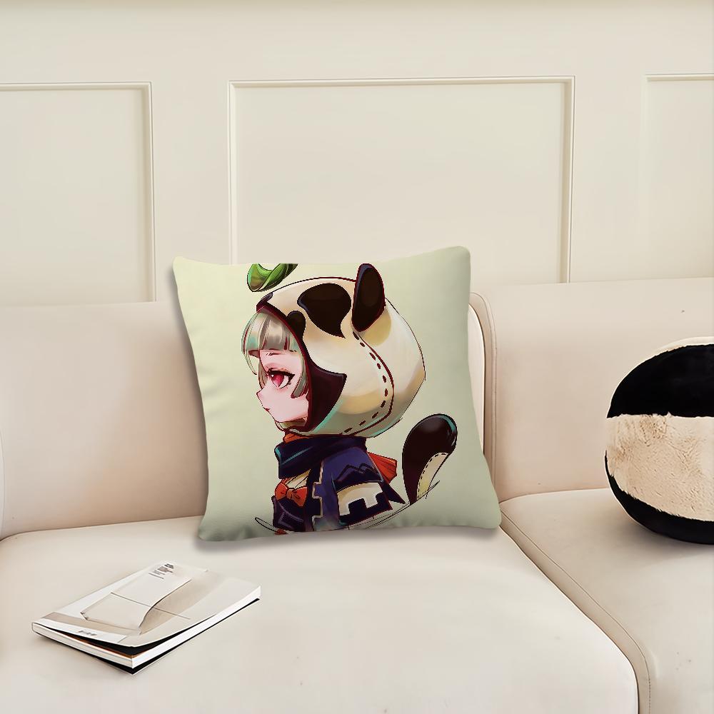 Game Genshin Impact cute a cushion cover Pillow Cover Decoration Room Home Sofa living Office Car Nordic Simplicity