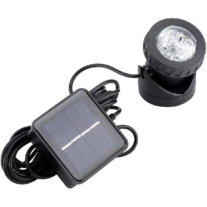 Ejoyous Solar Underwater Spotlight, 6 LED, White Light, Pond, Garden, Yard, Way, Modern Style, Black, IP68