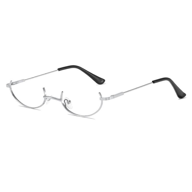 Wangdisin Damen Halbbrille, Japanischer Soft Girl Stil, Rahmen ohne Oberbügel, Anime-inspiriertes Metall-Brillendesign