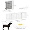Dog Barrier Gate Freestanding Protective Gate with Feet 305 x 82 cm Wood Dog Gate Foldable Stair Safety Gate Dog Barrier Gate for Stairs, Doors