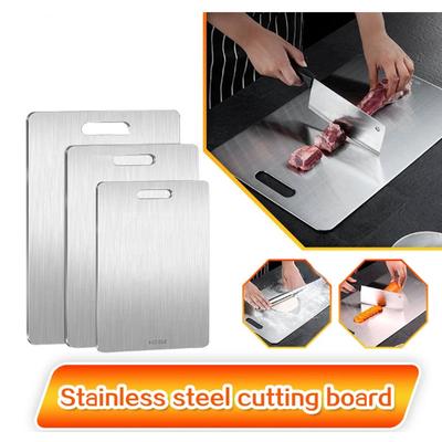 Latest Stainless Steel Cutting Board Multifunctional Double-Sided Chopping Board For Household Kitchen Cooking Thickened Cutting Board