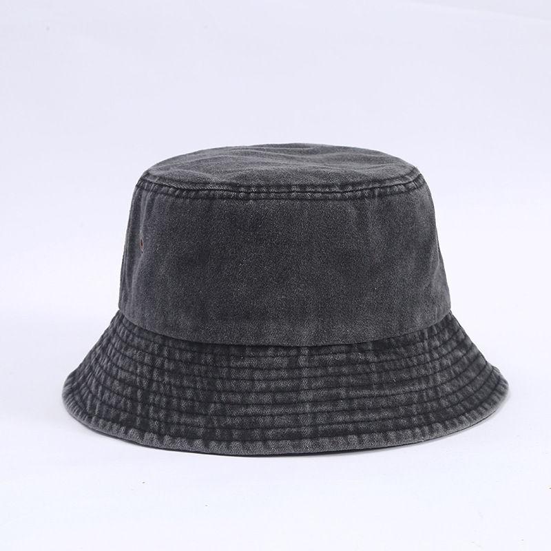 Stonewashed Cotton Bucket Hat Sun Protection Breathable Beach Holiday Fisherman Hats Casual Caps