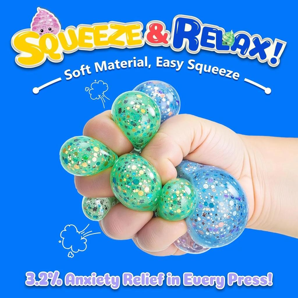 Novelty Squishy Poo Stress Ball Squishies Toy Glitter Funny Stretch Squeeze Fidget Toys For Adults Kids Fool'S Day Prank Gifts