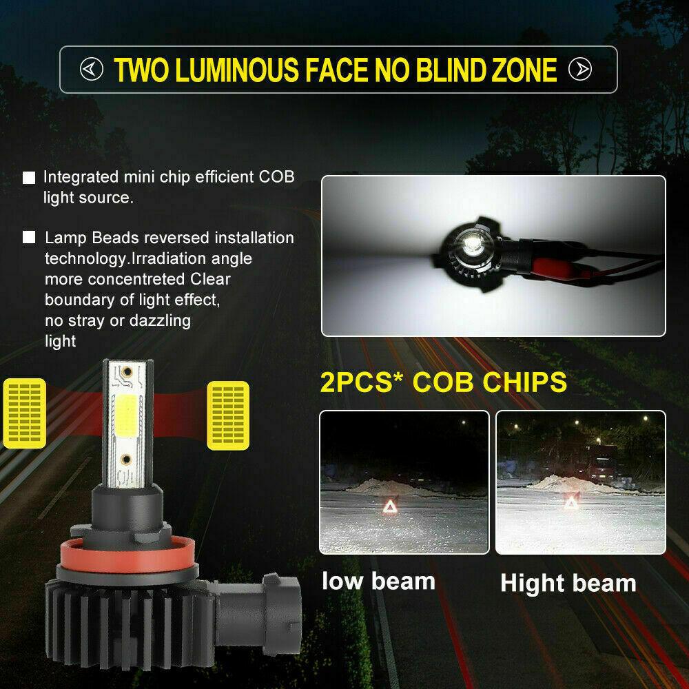 Kit 2 buc H11 H8 H9 LED faruri super luminoase 330000LM Fascicul HI/LO 6000K