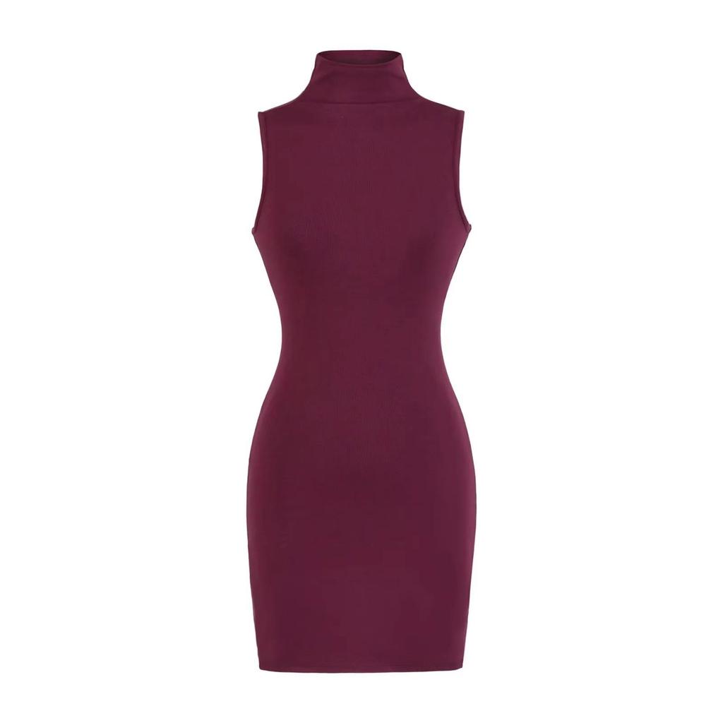 2026 Spicy Girl High-Neck Sleeveless Vest Dress: Women's Autumn/Winter Sexy High-Waist Hip-Hugging Skirt