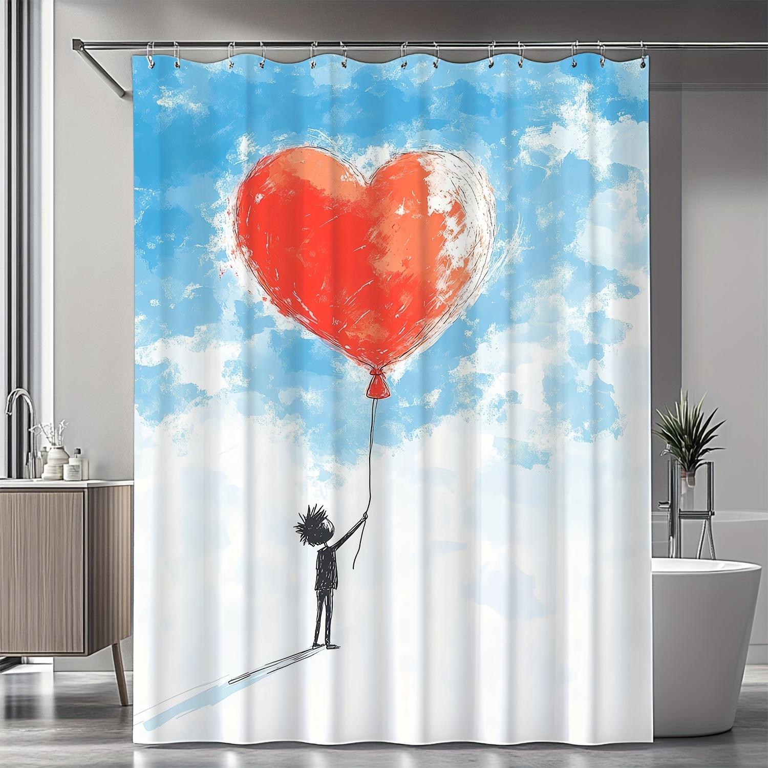 1pc Aesthetic Trend Personalized Digital Artwork Impressive Pattern Bathroom Decoration Digital Printed Shower Curtain W90xH180cm