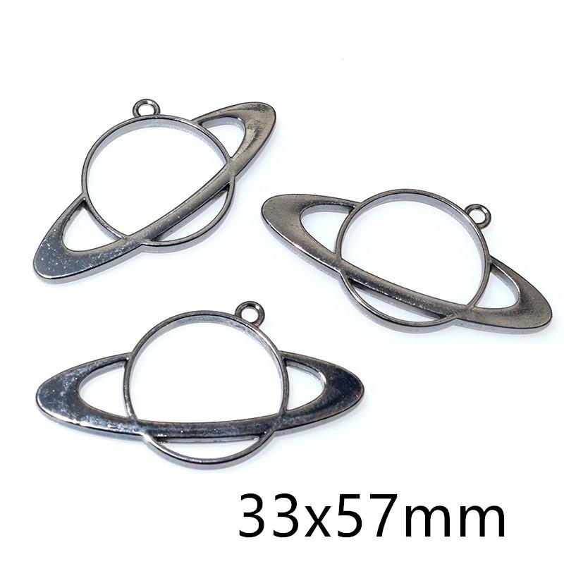 Bronze KC Gold plated Rhodium Border Mold Geometric Hollow Metal Frame Bezel Epoxy Resin Pendant Tray For DIY Jewelry Making