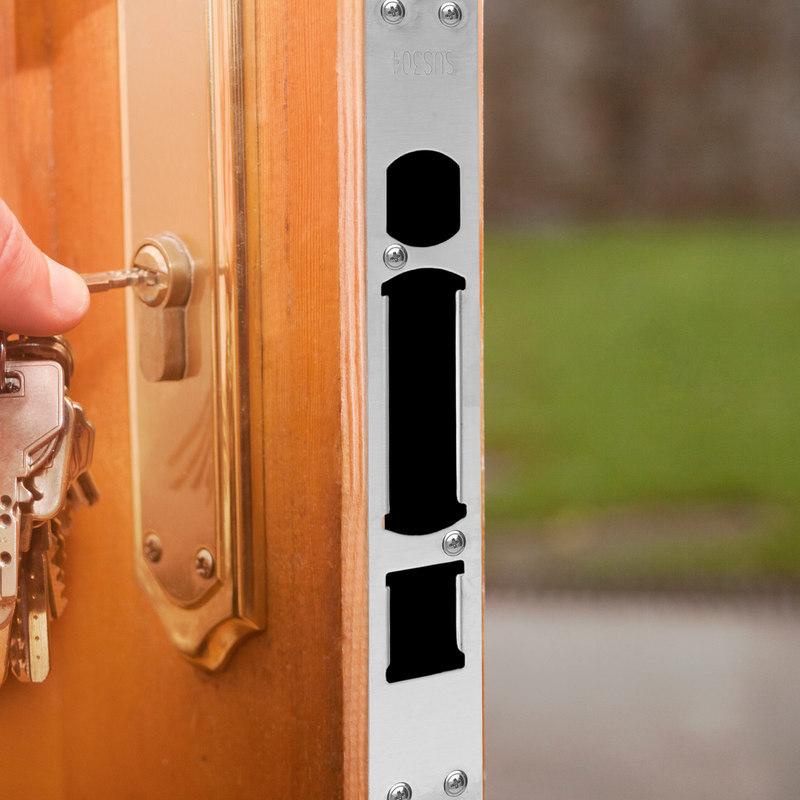 3Pcs Heavy Duty Stainless Steel Door Security Strike Plates Deadbolt Lock Body Guide Plates for Home Office Shop Anti Theft Door