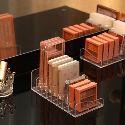 Wear-resistant Makeup Holder Keep Table Tidy PS 7 Slots Transparent Eye Shadow Tray for Daily Use