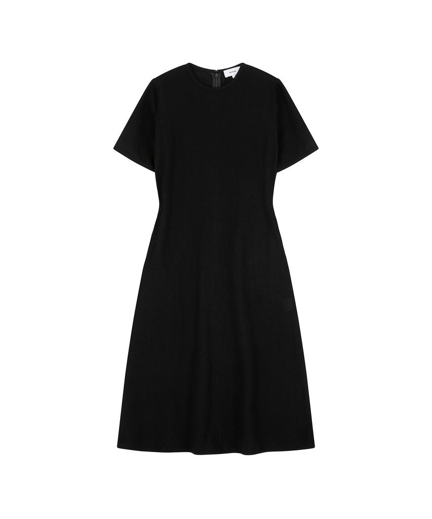 Visavi Half Sleeved Wool Dress (Black)