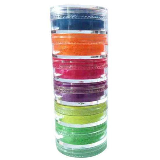 

6 Цветов Стойкий Глиттер Нейл-арт Неоновая Пудра Пигмент для Теней Маникюрный Декор