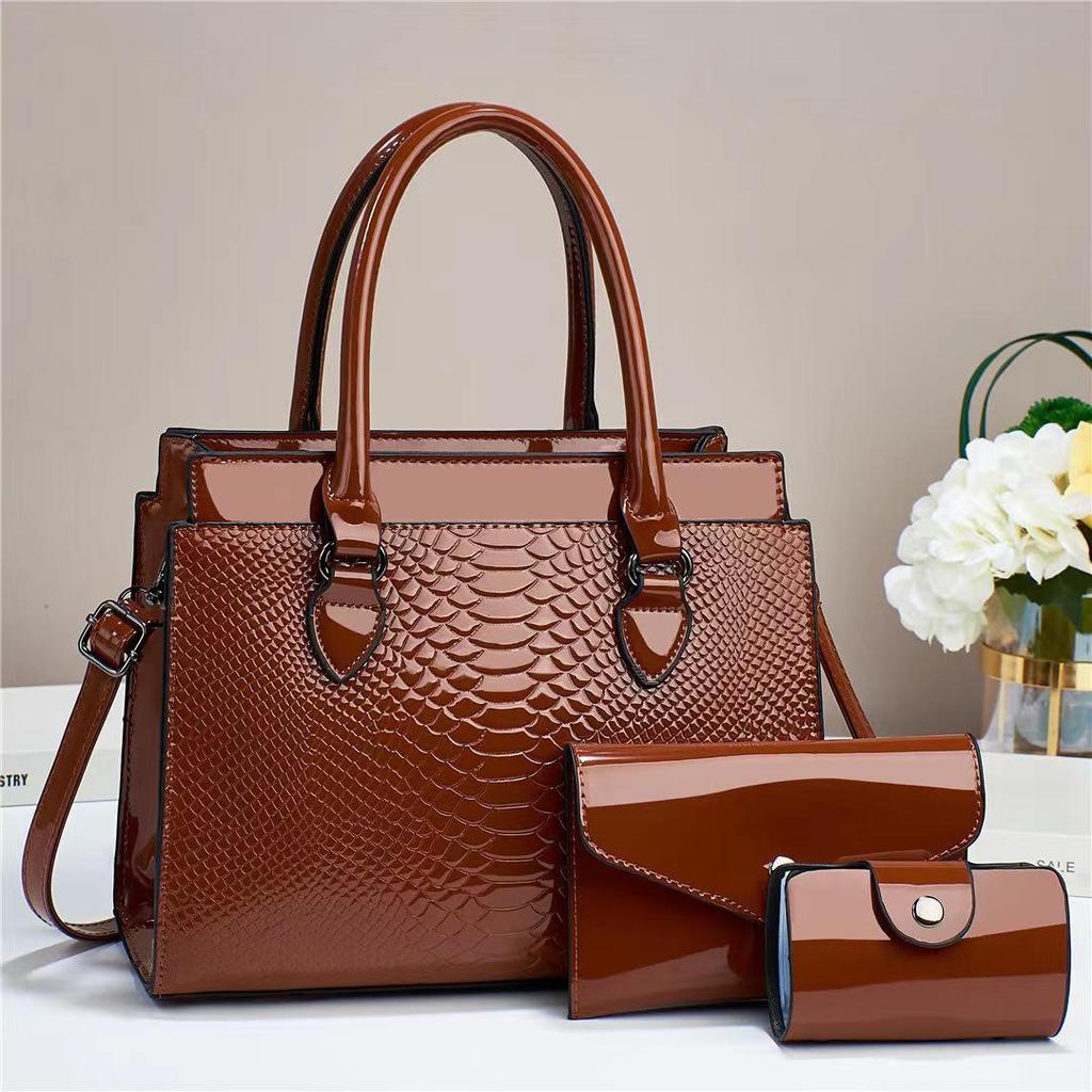 2023 Fashion Mother-and-Child Bag Set: European & American Crocodile Pattern Shoulder Crossbody Handbags