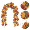 Vibrant Autumn Leaf Hanging Vine Flexible Faux Fall Leaves Strings  Outdoor Decor